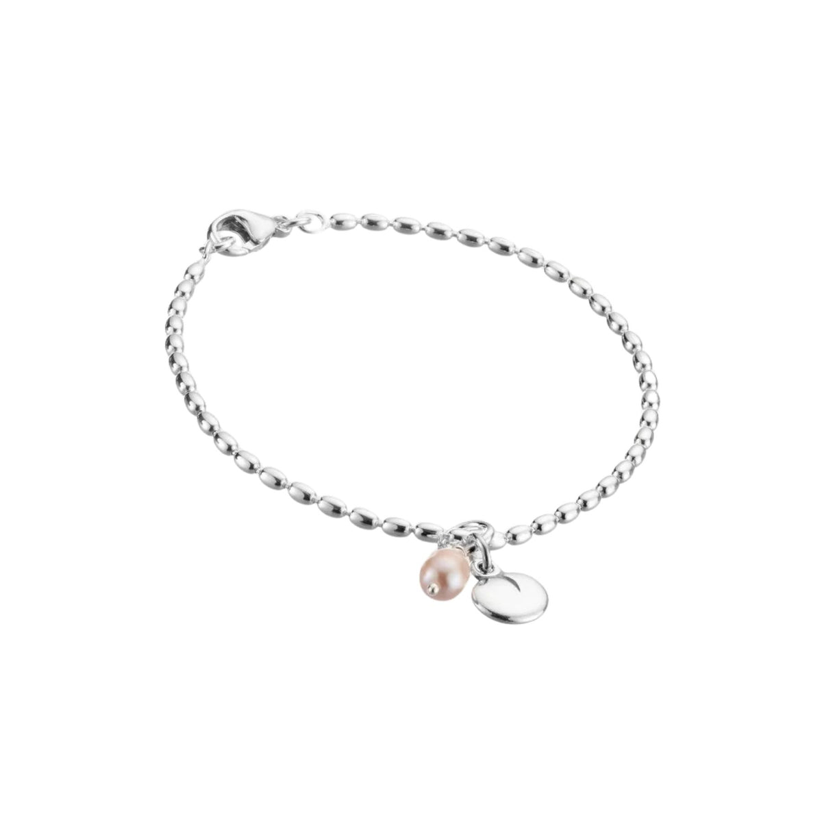 Kalevala Twinflower bracelet, silver, with pink bead, Kalevala Modern