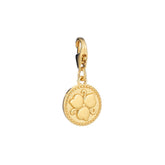 Lumoava Penny Charm, keltakullattua hopeaa