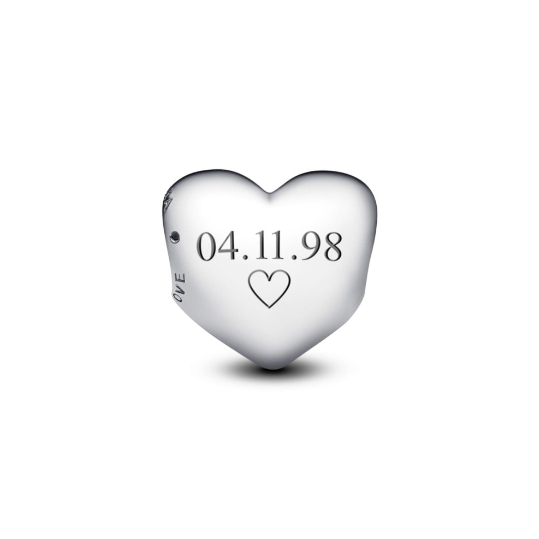 Pandora Moments Be Love Engravable Heart hela, hopea, 793439C00