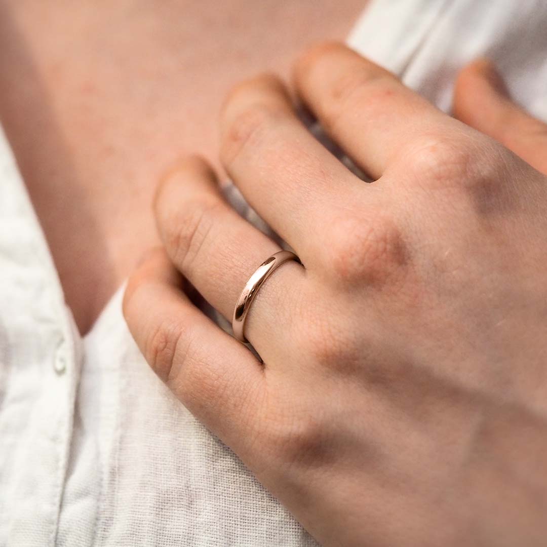 Silván kihlasormus 3mm puolipyöreä, 14K rosekultaa, Silván kihlasormukset