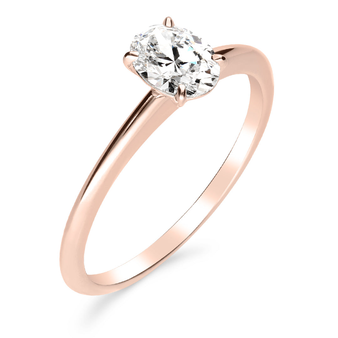 Silván Solitaire Ovaali timanttisormus 0,50ct, rosekultaa, Silván vihkisormukset