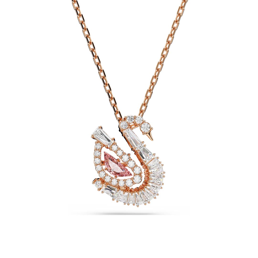 Swarovski Swan riipus, ruusukullanväri, vaaleanpunainen ja kirkkaat kristallit, 5732414