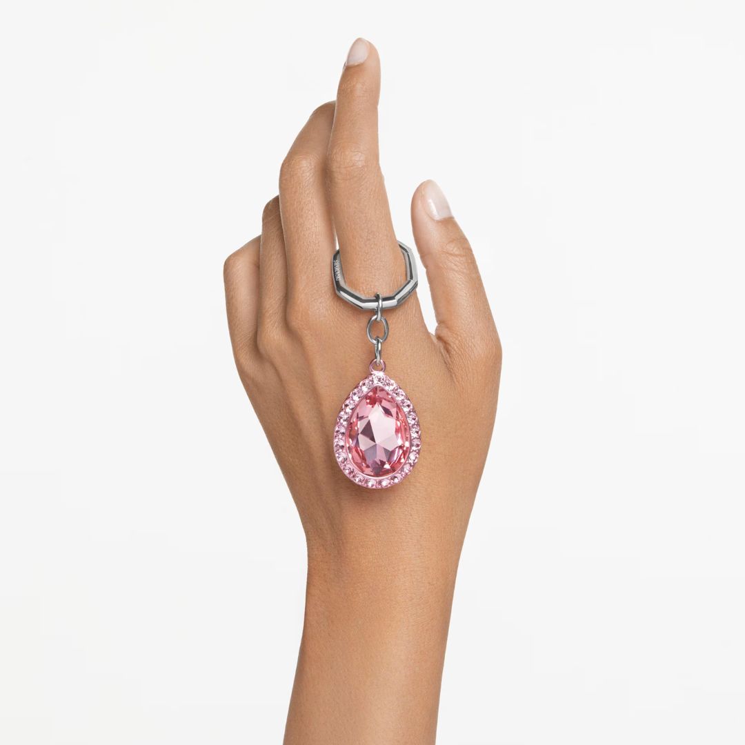 Swarovski avaimenperä, hopeanvärinen, vaaleanpunaiset kristallit, 5666646