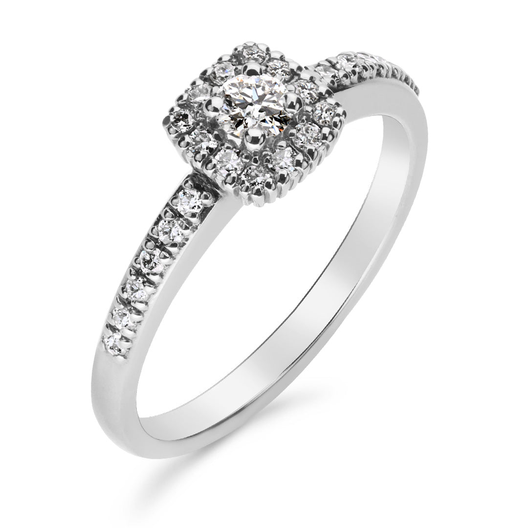 Silván Carmosier timanttisormus 0,36ct, 14K valkokultaa, Silván timanttikorut - Silván - Laatukoru