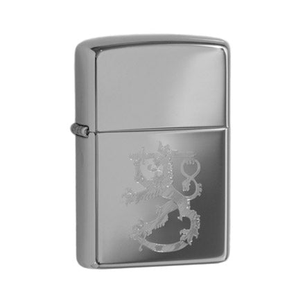 Zippo sytytin, Suomi Leijona, kiiltävä kromi - Zippo - Laatukoru